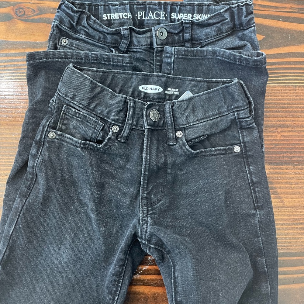 Bundle boys size 8 black jeans.